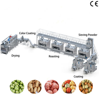 Un bon prix. Machine d'enrobage et de torréfaction de cacahuètes et de sésame 500-1000kg/h, ligne de production d'enrobage et de cuisson des noix en ligne