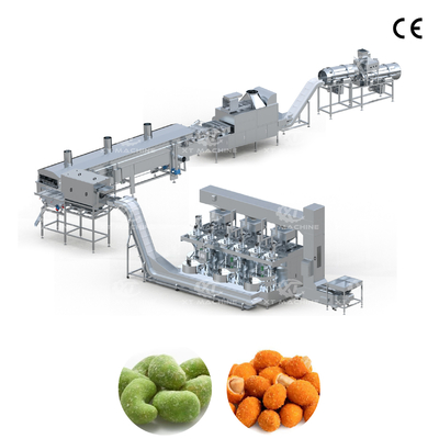 Un bon prix. Ligne de production de friture et d'arômes de revêtement avancé de cacahuètes entièrement contrôlée automatiquement pour une production de haute qualité constante 700-800 kg/h en ligne