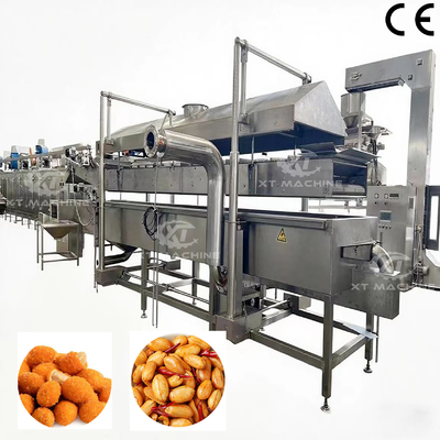 Un bon prix. SUS304 500～800 Kg/h Machine à frire continue automatique pour aliments de collation, frites, noix, viande, cacahuètes, qualité industrielle en ligne