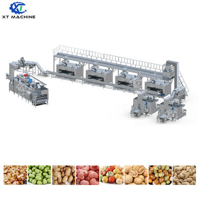 Machine de revêtement d'arachides en acier inoxydable 500 de qualité alimentaire, capacité de 1000 à 1000 kg/h, avec contrôle PLC pour ligne de traitement de noix, 304