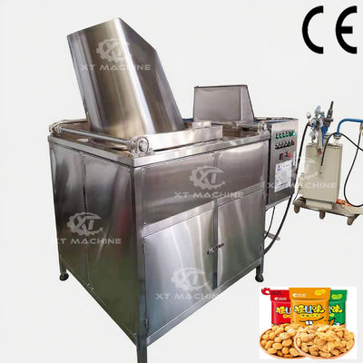 Un bon prix. Friteuse à noix de cacahuète en acier inoxydable avec régulateur de température et friteuse par lots de 300 kg/h en ligne