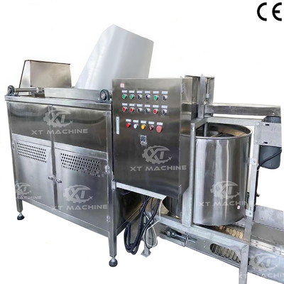 Un bon prix. Friteuse à lots automatique pour amandes et cacahuètes, revêtement en poudre, pour friture de cacahuètes et de noix en ligne