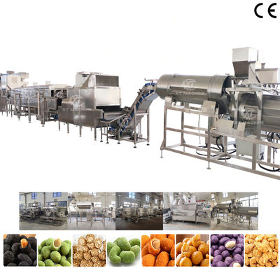 Un bon prix. Ligne de production entièrement automatique de revêtement et de friture de cacahuètes industrielles avec équipement de friture de noix en acier inoxydable 304 en ligne