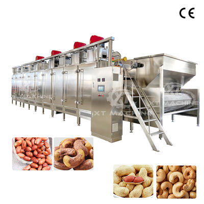 300 kg/h-2000 kg/h Commande PLC entièrement automatique Machine de torréfaction continue de noix avec construction en acier inoxydable