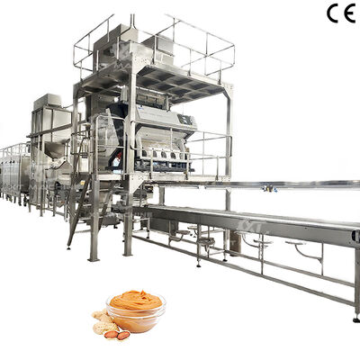 Un bon prix. Ligne de production entièrement automatisée de beurre de cacahuète et de beurre d'amande avec contrôle PLC, capacité de 2000 kg/h en ligne