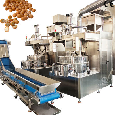 500 kg/h-1000 kg/h Machine automatique de revêtement de noix Machine de fabrication de cacahuètes couverte avec système de contrôle PLC pour usine de snacks