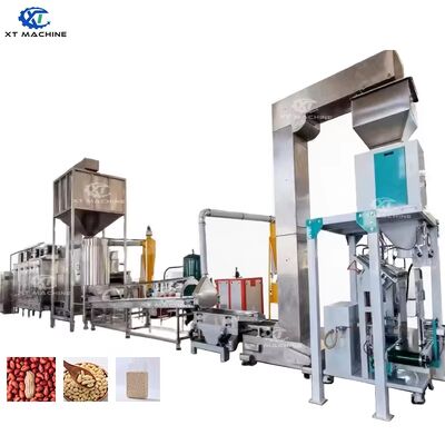 Un bon prix. Ligne de traitement personnalisable d'arachide/noisette/pistache de 500 à 1000 kg/h avec machine de blanchiment à l'air pour un rôtissage et un épluchage efficaces en ligne