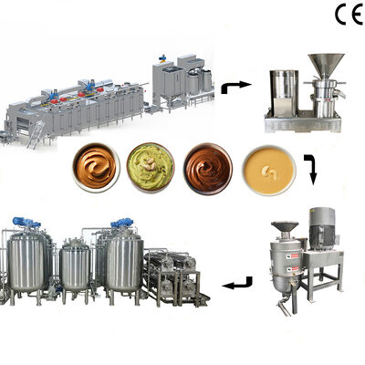 Un bon prix. Ligne de production de pâtes d'arachides d'amande et de pistache Équipement de transformation du beurre de pistache avec une capacité de 500 kg/h à 1000 kg/h pour les usines de transformation des noix en ligne