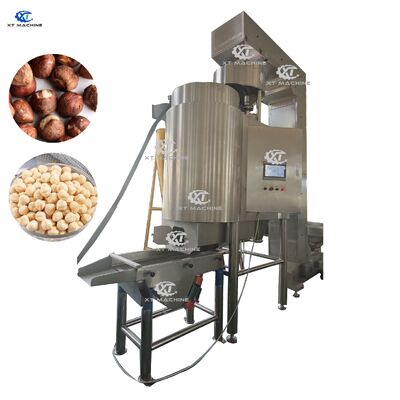 Un bon prix. 500-600 kg/h Machine de blanchiment de cacahuètes, pistaches et noisettes à haut rendement avec commande PLC et matériau SUS304 en ligne