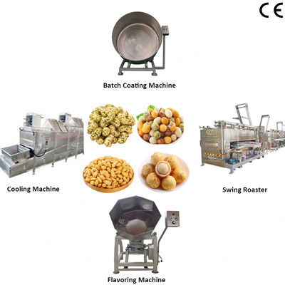 Ligne de production de cuisson et d'assaisonnement d'enrobage de noix de qualité alimentaire avec une capacité de 100-200 kg/h