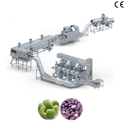 Usine de traitement de cacahuètes enrobées, de noix de cajou et d'amandes, entièrement automatique, pour la friture