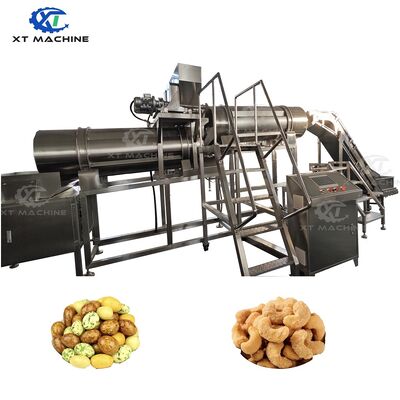 Un bon prix. Machine aromatisante à double rouleau en acier inoxydable SUS304 avec système de décharge automatique pour la fabrication de noix enrobées (cacahuètes/fèves/noix de cajou) et de collations en ligne