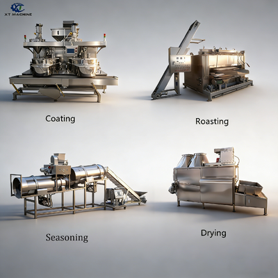 500-1000 kg/h SUS304 Machine de revêtement de noix avec PLC Siemens pour ligne de transformation de noix