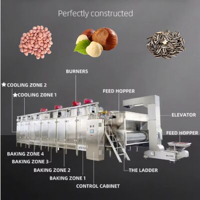 Un bon prix. Machine de torréfaction continue d'amandes en acier inoxydable (SUS304) avec contrôle PLC et capacité de 300 à 5000 kg en ligne
