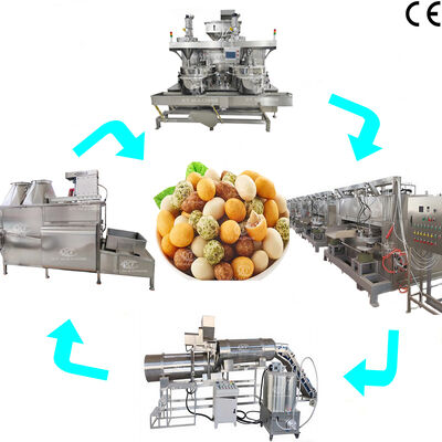 Un bon prix. Ligne de production industrielle de 500 kg/h à 1000 kg/h de revêtement de cacahuètes, de cuisson et d'assaisonnement en ligne