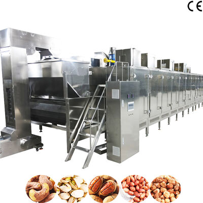 Machine à rôtir les noix en continu avec température réglable, matériau SS304 et capacité de 1000 kg/h