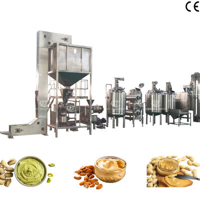 Un bon prix. Fonction de dégazage Ligne de production de beurre de cacahuète croustillant/beurre de noix de cajou avec une capacité de 1000-1200 kg/h en ligne