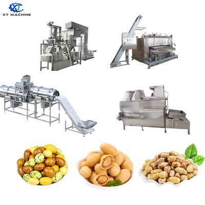 Ligne de traitement d'enrobage et de torréfaction d'arachides d'une capacité de 500 à 1 000 kg/h avec acier inoxydable SUS304 de qualité alimentaire et contrôle PLC
