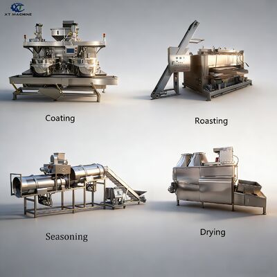 Machine de revêtement d'arachide SUS304, 500-1000 kg/h, avec PLC, pour ligne de traitement de noix, fèves, cacahuètes roses, noix de coco et noix de cajou