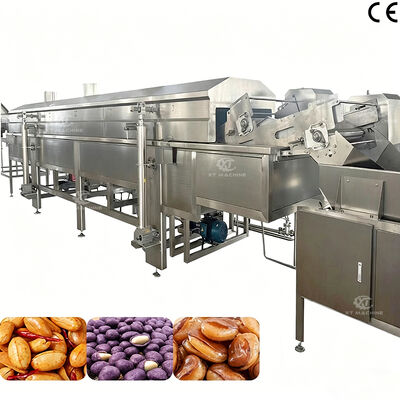 Un bon prix. Machine de friture automatique continue de cacahuètes recouvertes d'acier inoxydable 304, friteurs de maïs et de fruits secs avec séparation eau-huile en ligne
