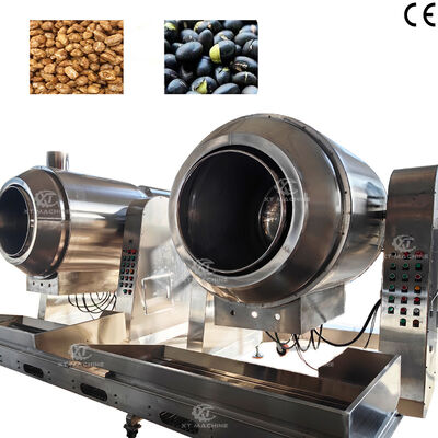 Un bon prix. Machines de salinage automatiques de type wok de haute efficacité 70 kg/lot, machines à recouvrir le sucre et à chauffer, torréfacteurs à rouleaux en ligne