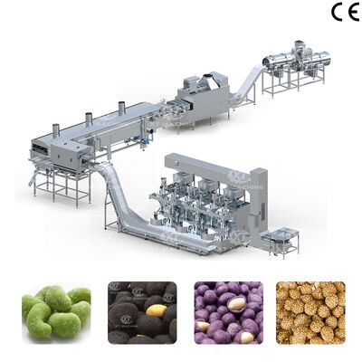 Un bon prix. Usine de traitement de cacahuètes enrobées, de noix de cajou et d'amandes, entièrement automatique, pour la friture en ligne