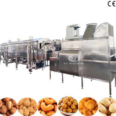 Chaîne de production entièrement automatique de revêtement et de friture d'arachide SUS304 avec 500-1000 kg/h pour les usines de transformation de noix