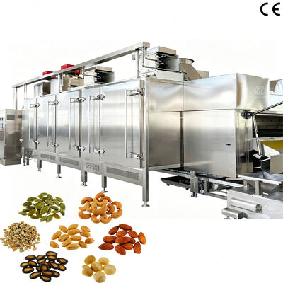 Un bon prix. Vente à chaud machine de torréfaction continue de noix avec réglable de vitesse de transport PLC contrôle four à pâtisserie en ligne