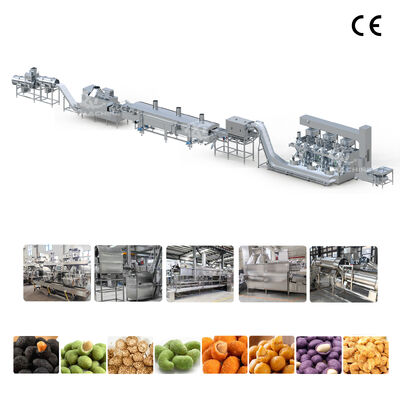 Un bon prix. Ligne de production d'arachides enrobées de contrôle PLC clé en main | Usine industrielle d'assaisonnement de friture de revêtement de noix en ligne