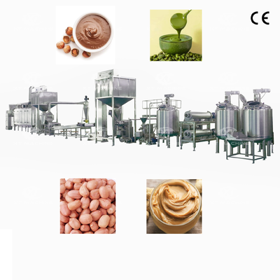 Un bon prix. Ligne de production de beurre de cacahuète entièrement automatique SS304 avec une capacité de 500-2000 kg/h pour la fabrication de pâte de noix en ligne