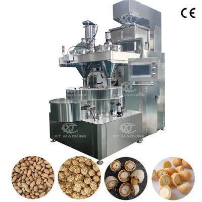 Un bon prix. Machine à fabriquer des burgers aux arachides enrobés de pâte à haute vitesse avec contrôle PLC, équipement multifonctionnel d'enrobage de snacks aux noix en ligne