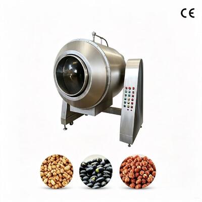 Un bon prix. Machine de pelliculage de sucre commerciale en promotion, torréfacteur à rouleaux entièrement automatique de 70 kg/lot avec contrôle de la température en ligne