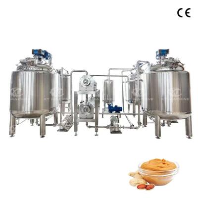Un bon prix. Approvisionnement d'usine Machine de fabrication de pâte de pistache avec réservoir de refroidissement et de mélange de beurre de cacahuète entièrement automatique avec contrôle PLC, OEM pris en charge en ligne