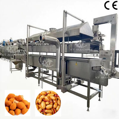 Machine de friture continue automatique industrielle de grande capacité pour flocons de maïs et noix, haute efficacité avec certificat CE